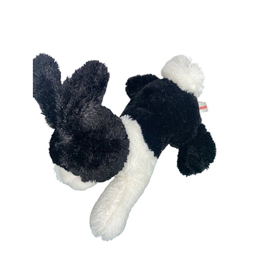 Aurora Black And White‎ Bunny Rabbit Easter Fluffy Tail Stuffed Animal Toy